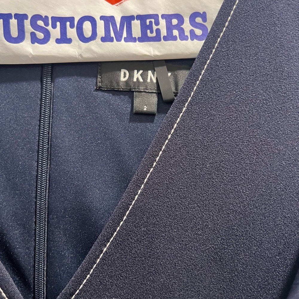 DKNY Deep Navy V-Neck Dress Top